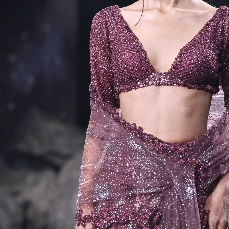 "Tessa" Shimmer Tulle Bridal Lehenga Set