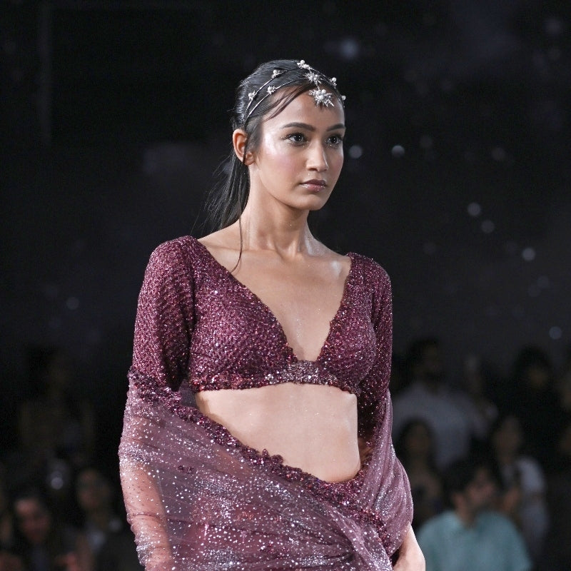 "Tessa" Shimmer Tulle Bridal Lehenga Set