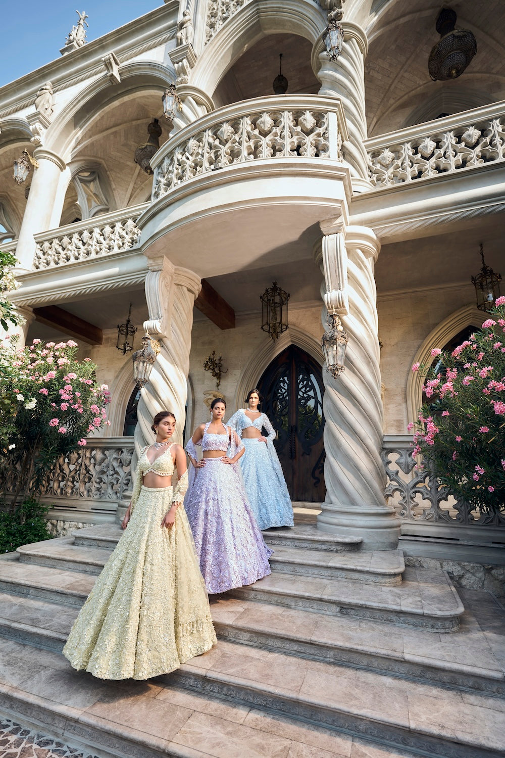 Yellow Three-Dimensional Lehenga Set