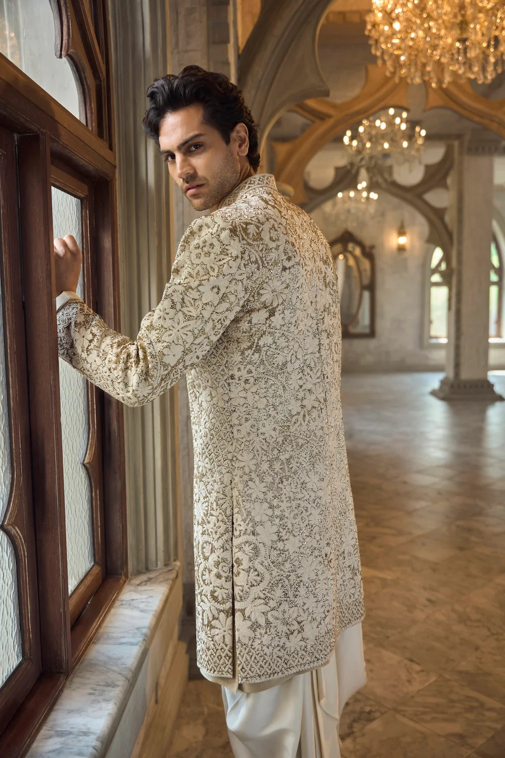 Antique Gold Sherwani Set