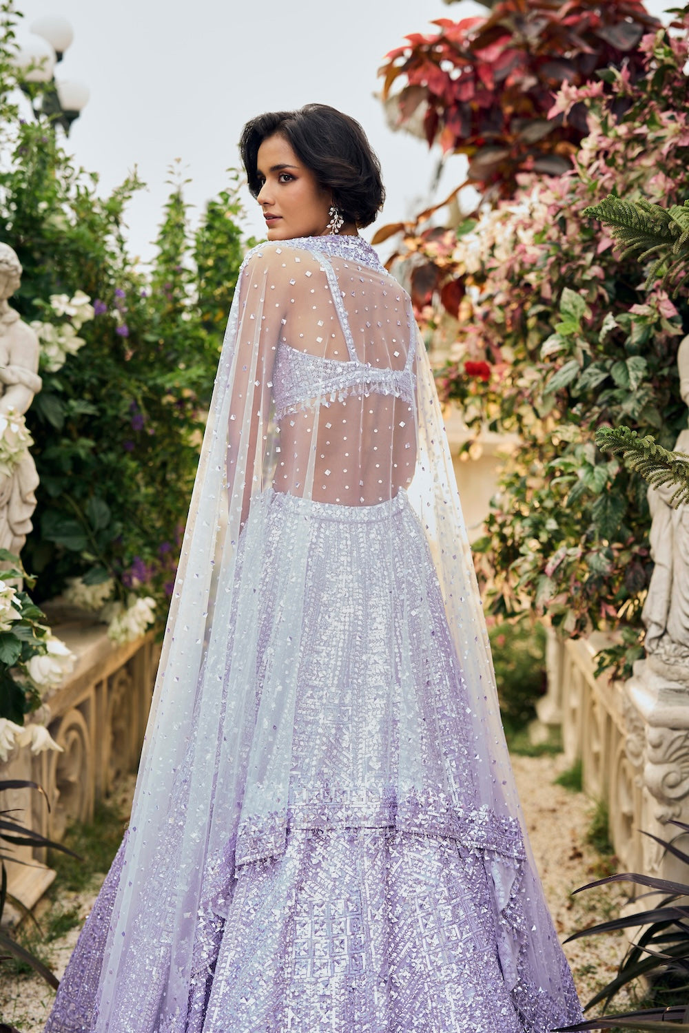 Lavender Sequin Lehenga Set