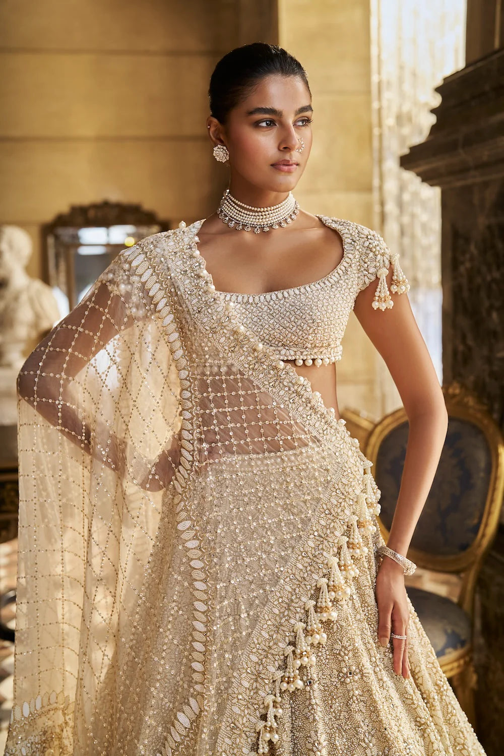 Ivory Pearl Lehenga Set