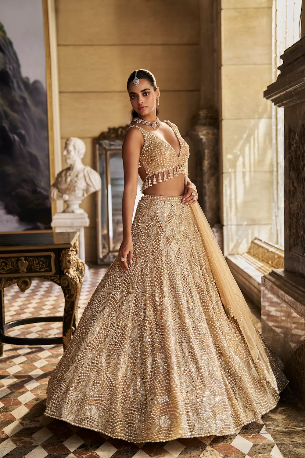 Nude Pearl Lehenga Set