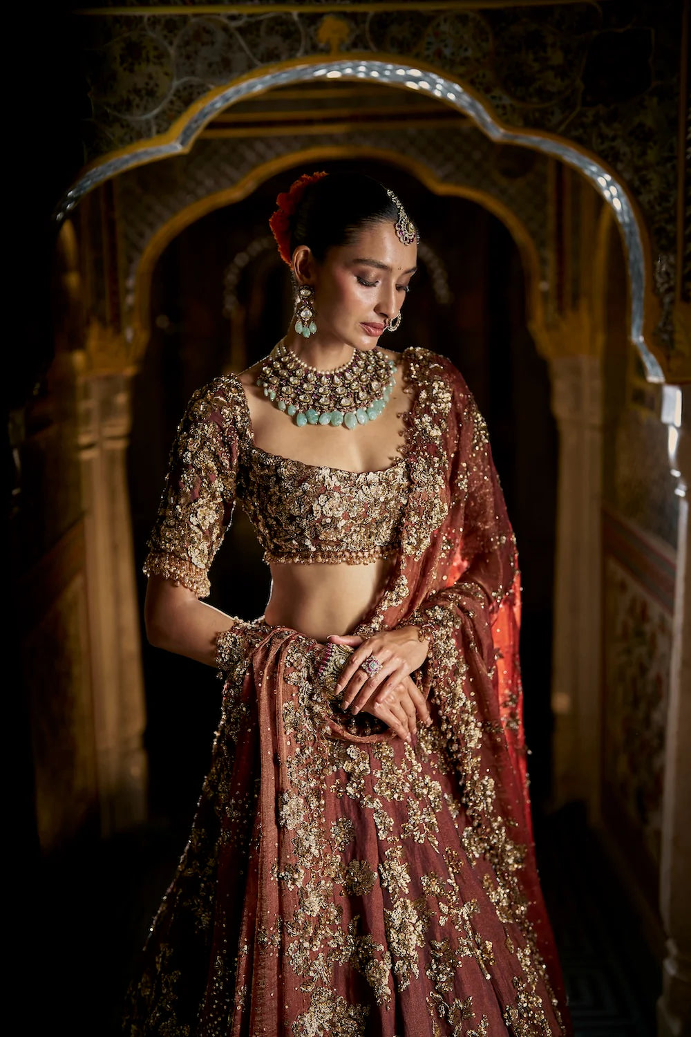 Bronze Gold Lehenga Set