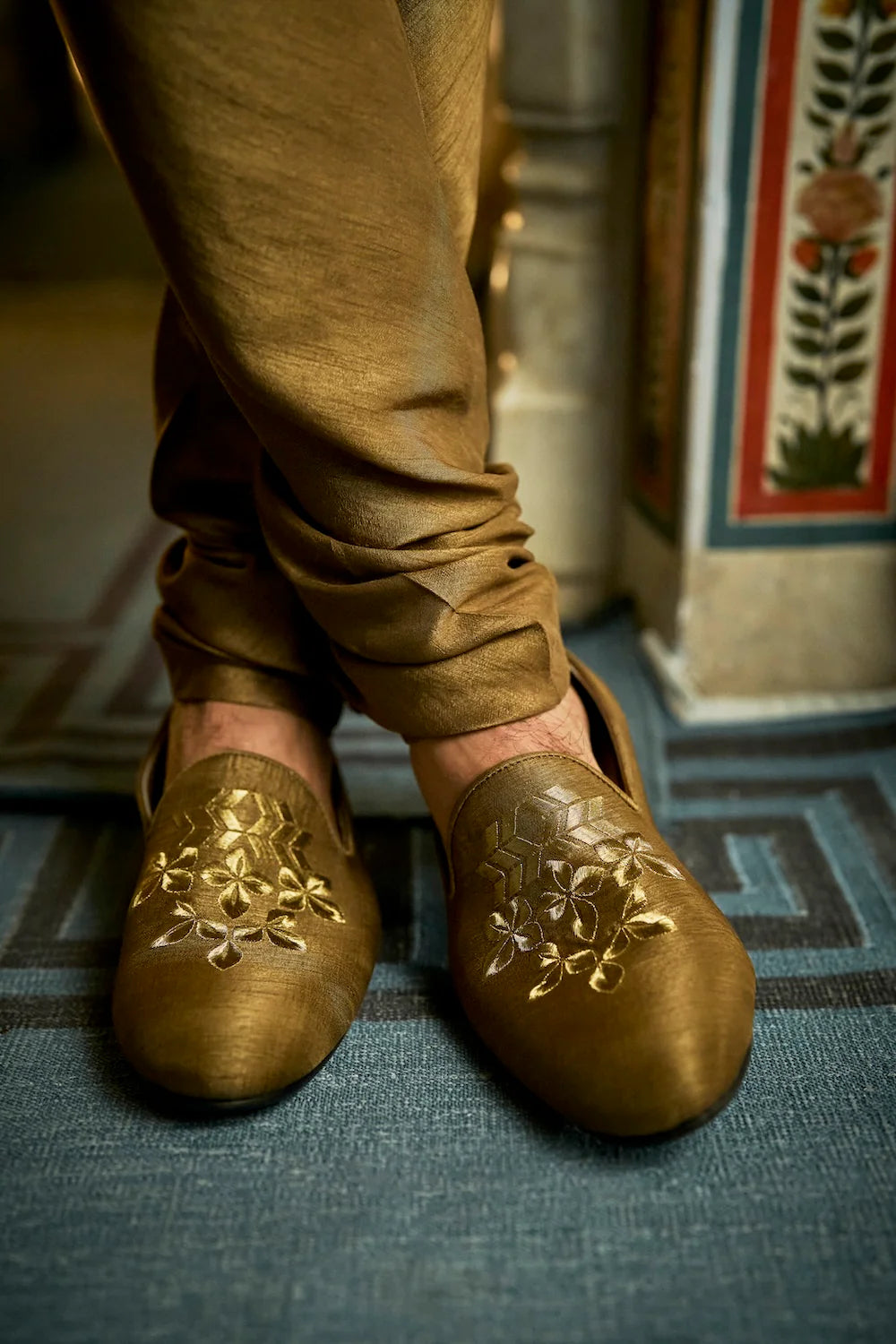 Military Green Sherwani Set