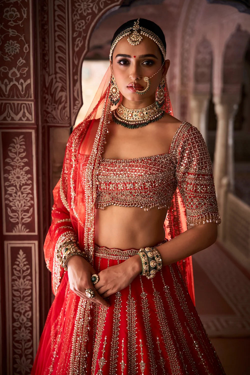 Red Zardosi Lehenga Set
