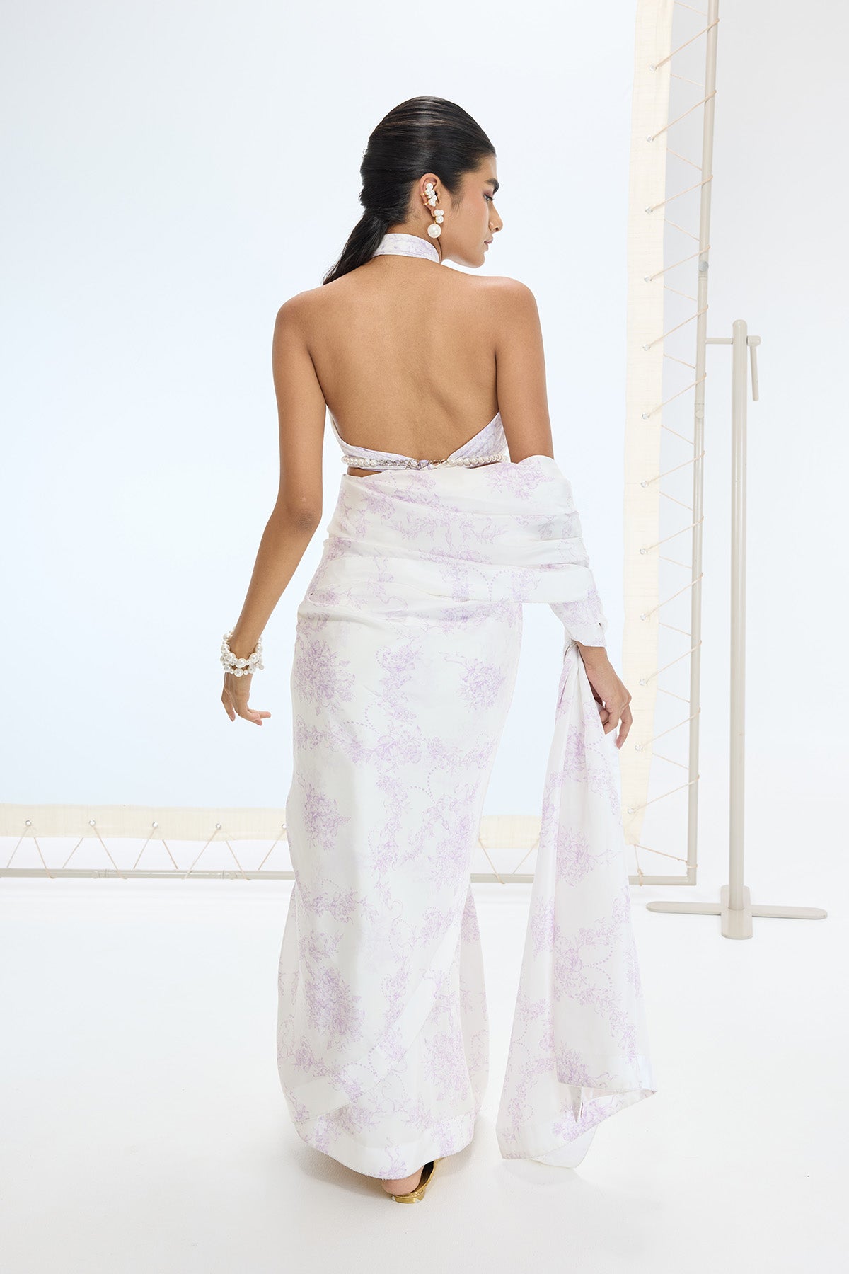 The Ruby Saree in Off-white