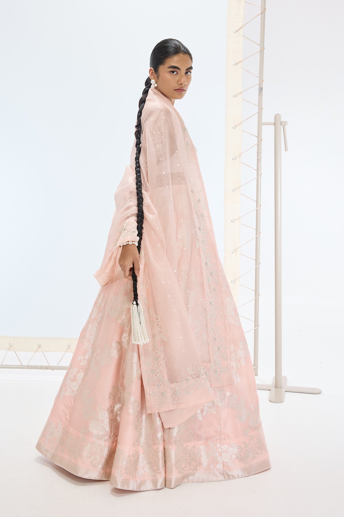 The Mia Lehenga Set in Peach