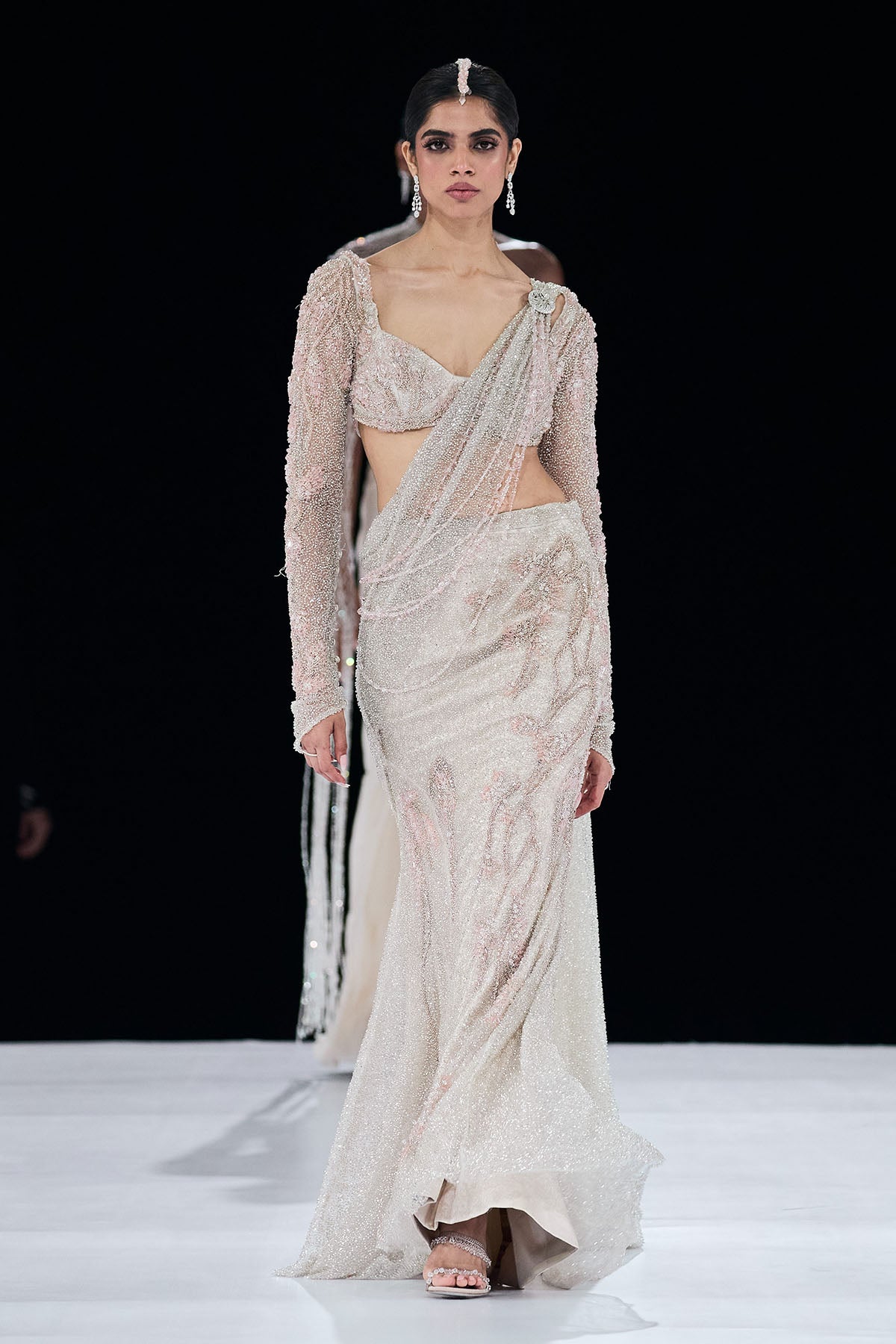 Silver Ivy Saree Lehenga