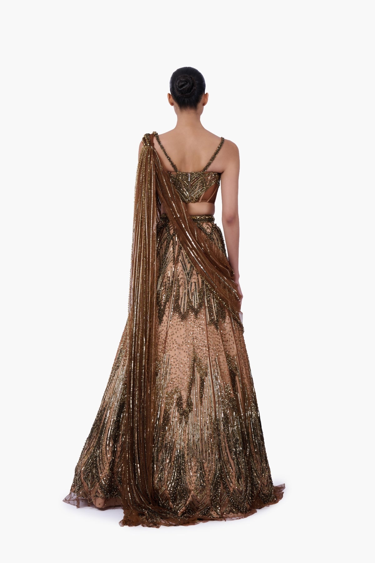 The Gilded Sovereign Saree Lehenga