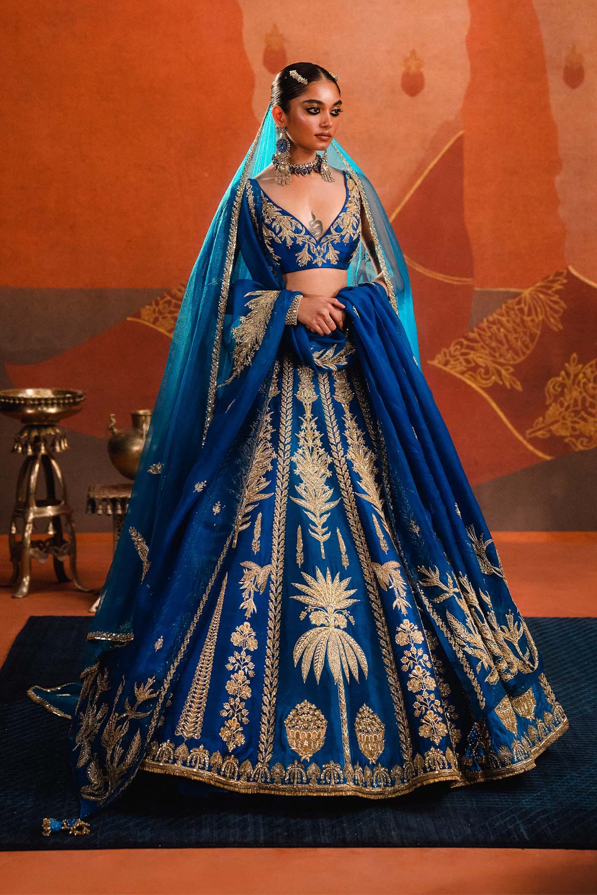 The Neel Bahar Lehenga[with original Dupatta]