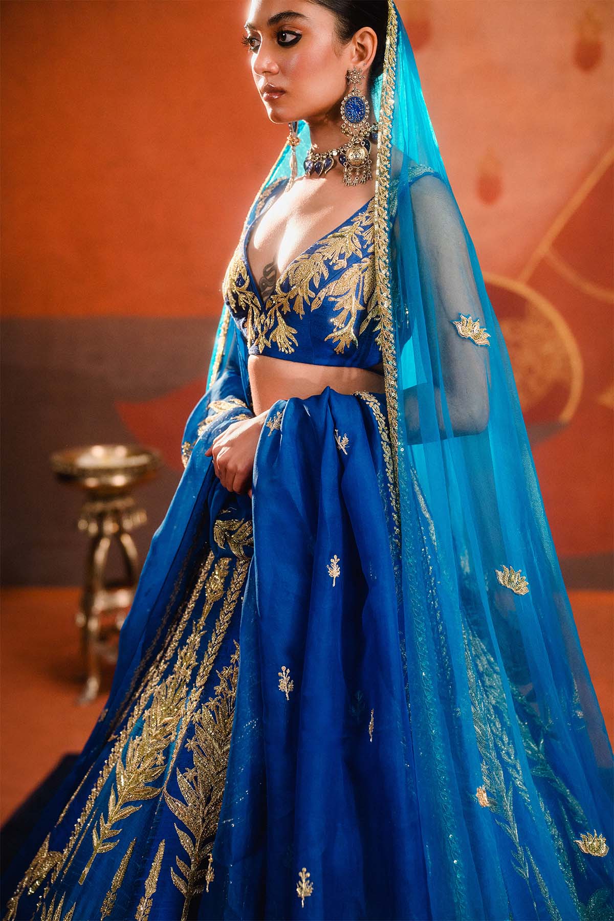 The Neel Bahar Lehenga[with original Dupatta]