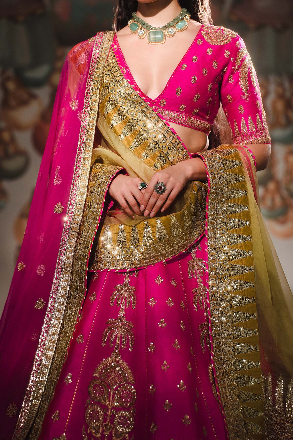 Rose Falooda Lehenga[with original dupatta]