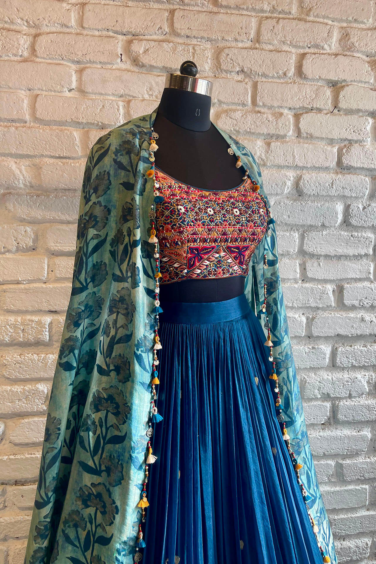 Indigo Lehenga – Cape set