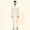IVORY KURTA WITH EMBROIDERED NECKLINE AND PANTS