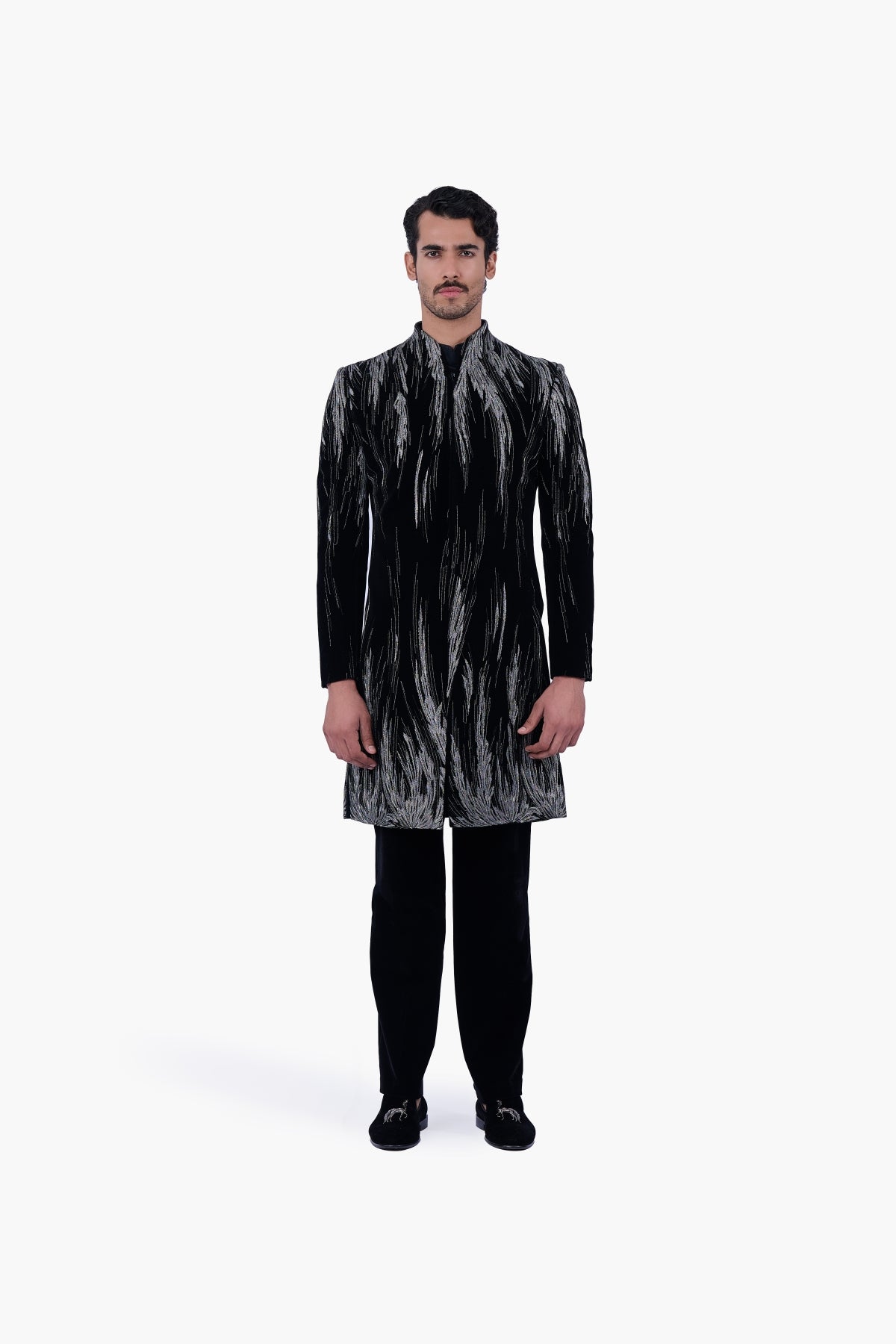 Black Velvet Celestial Wing Sherwani
