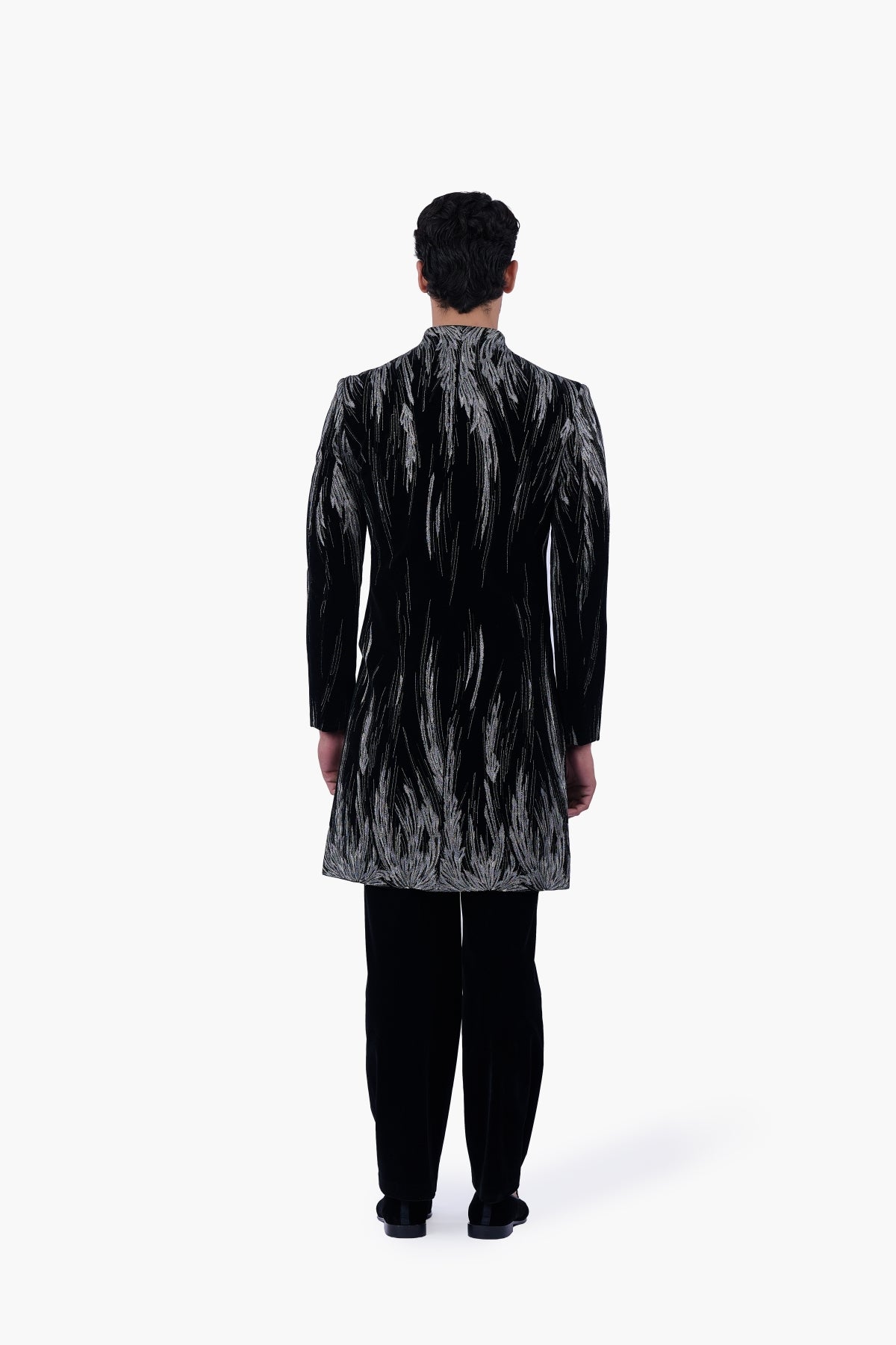 Black Velvet Celestial Wing Sherwani