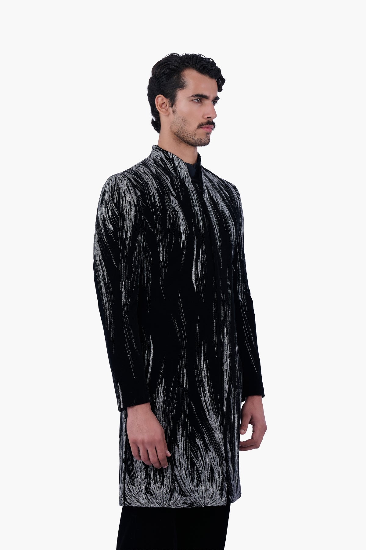 Black Velvet Celestial Wing Sherwani