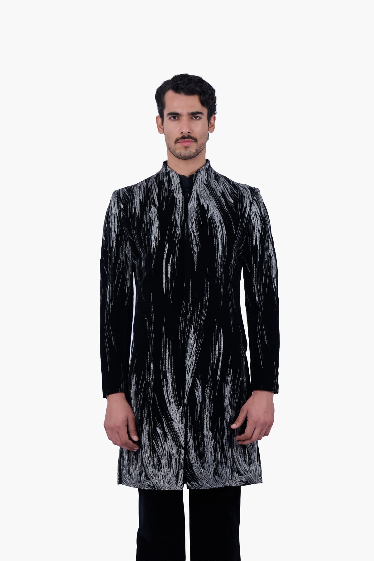 Black Velvet Celestial Wing Sherwani