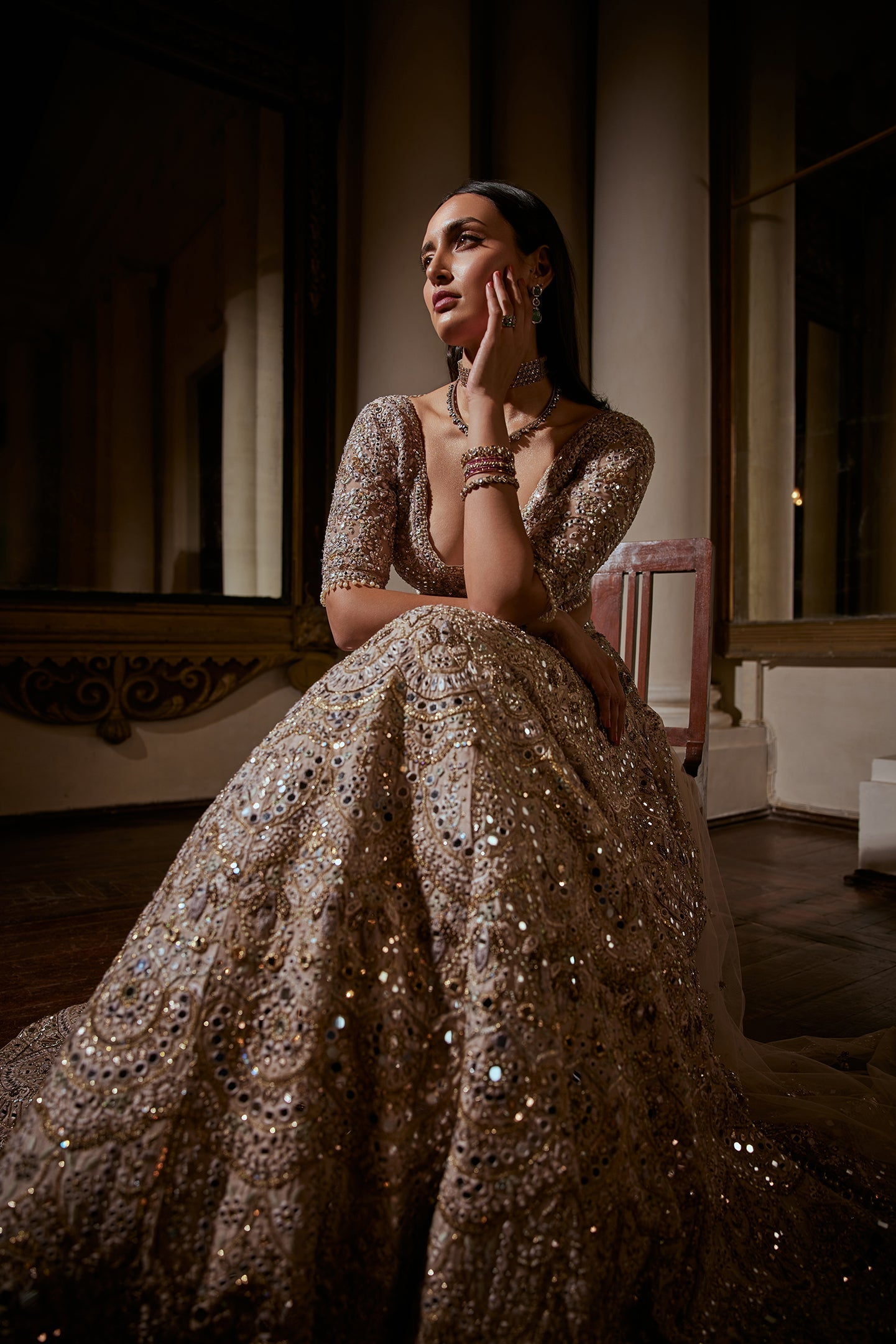 Dusky Rose Mirror Lehenga Set