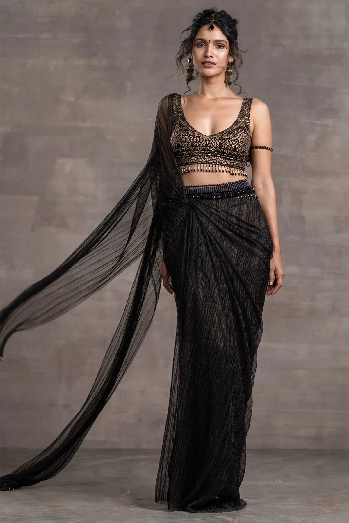 CONCEPT SAREE WITH STUDDED BLOUSE