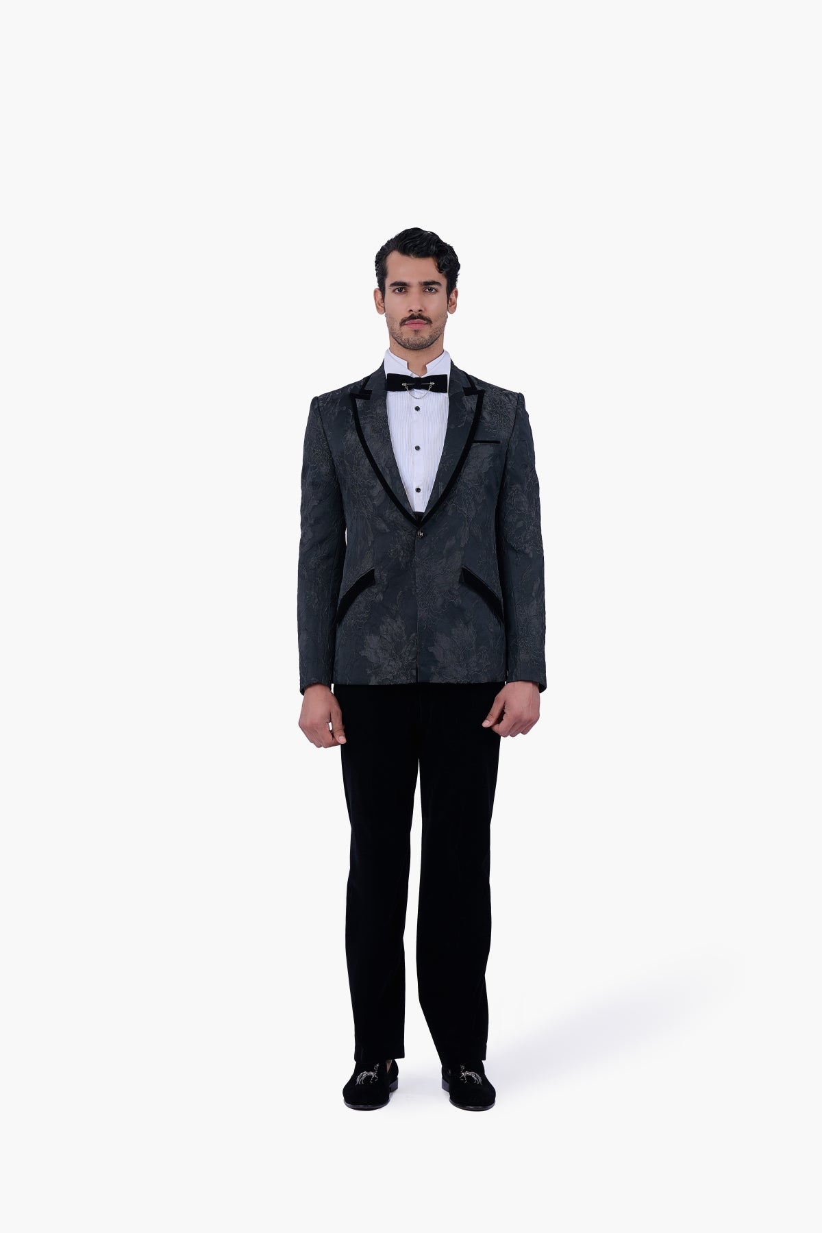 Floral Textured Brocade Tuxedo