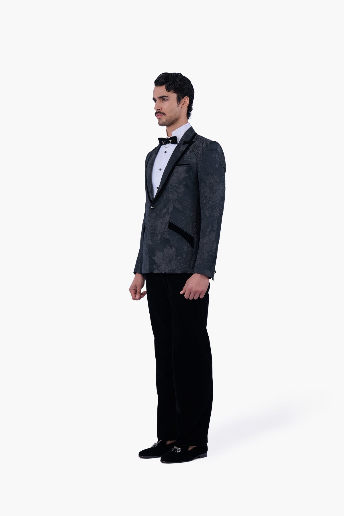 Floral Textured Brocade Tuxedo