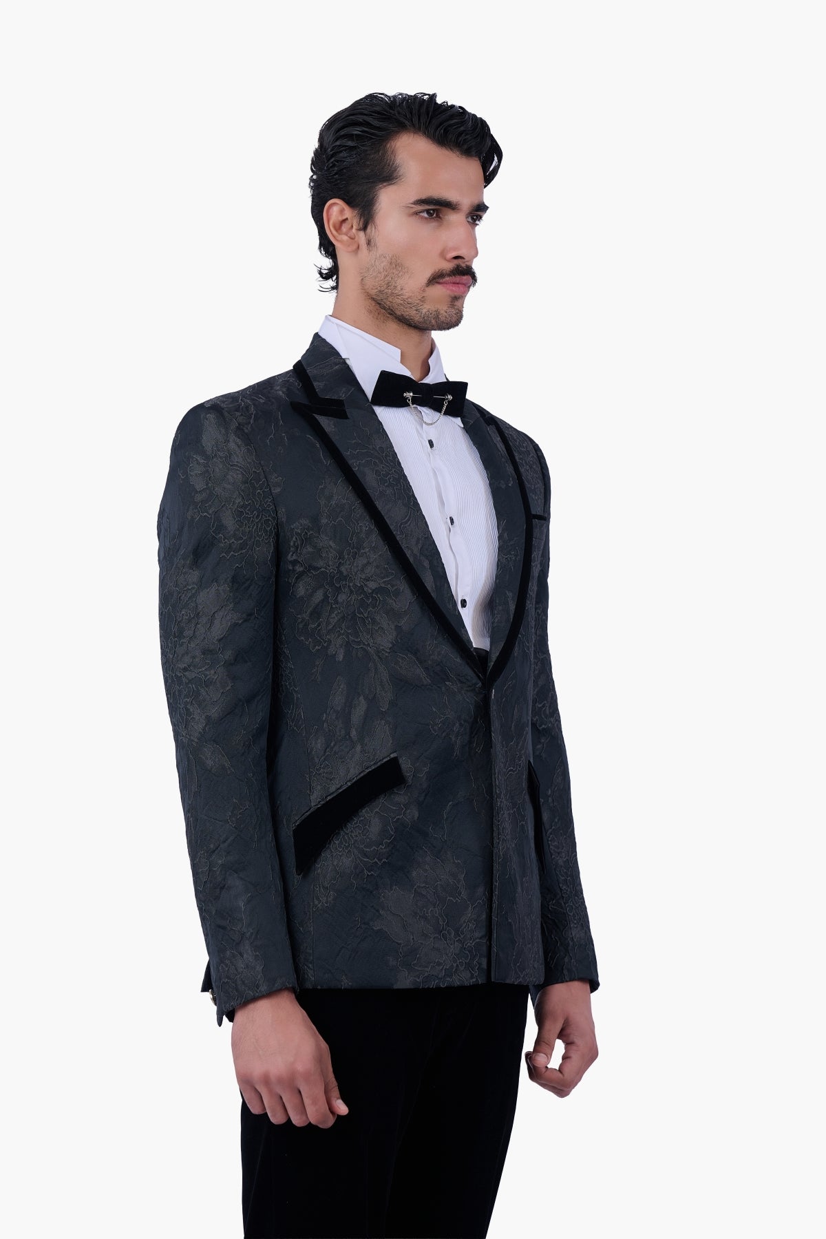 Floral Textured Brocade Tuxedo
