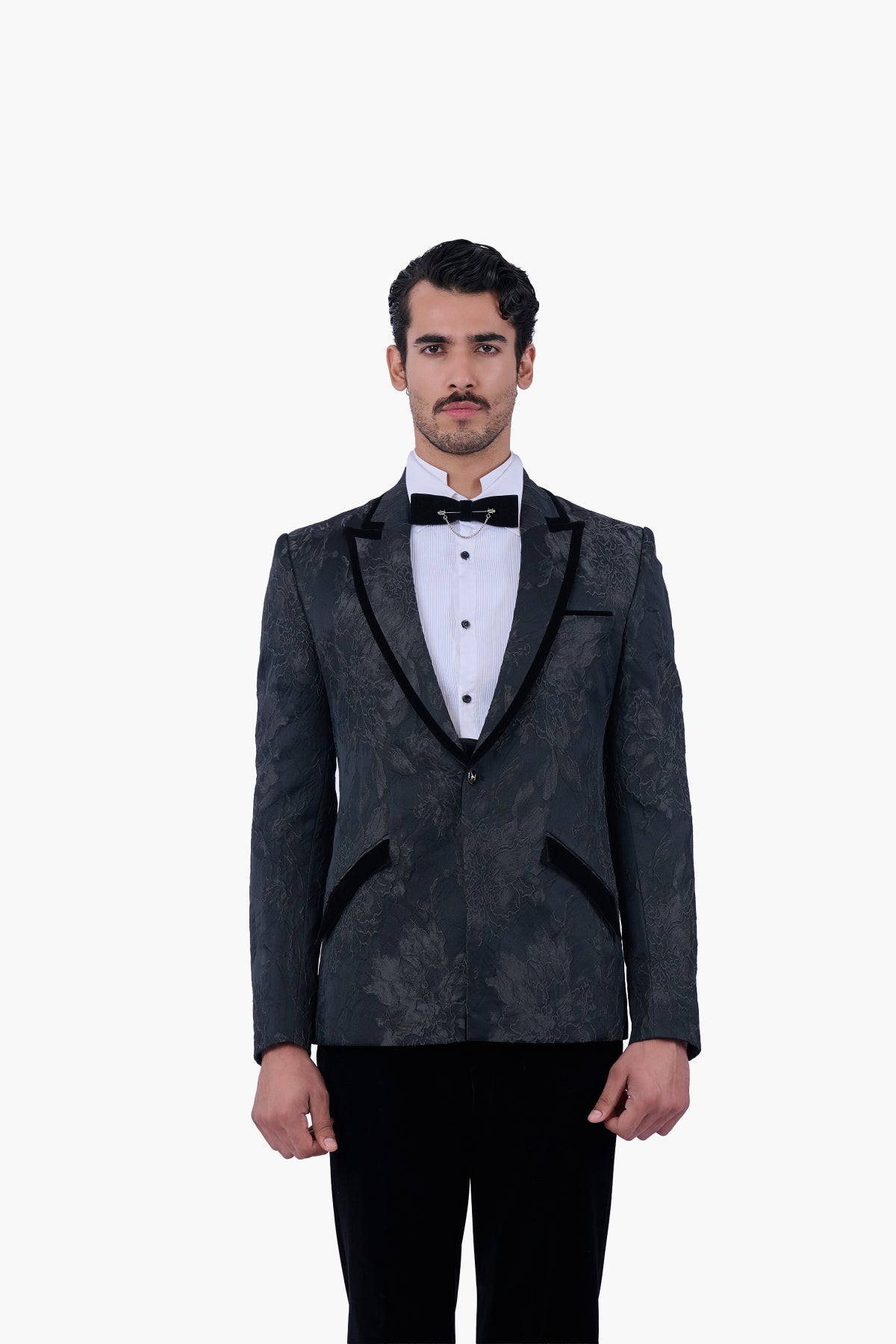 Floral Textured Brocade Tuxedo