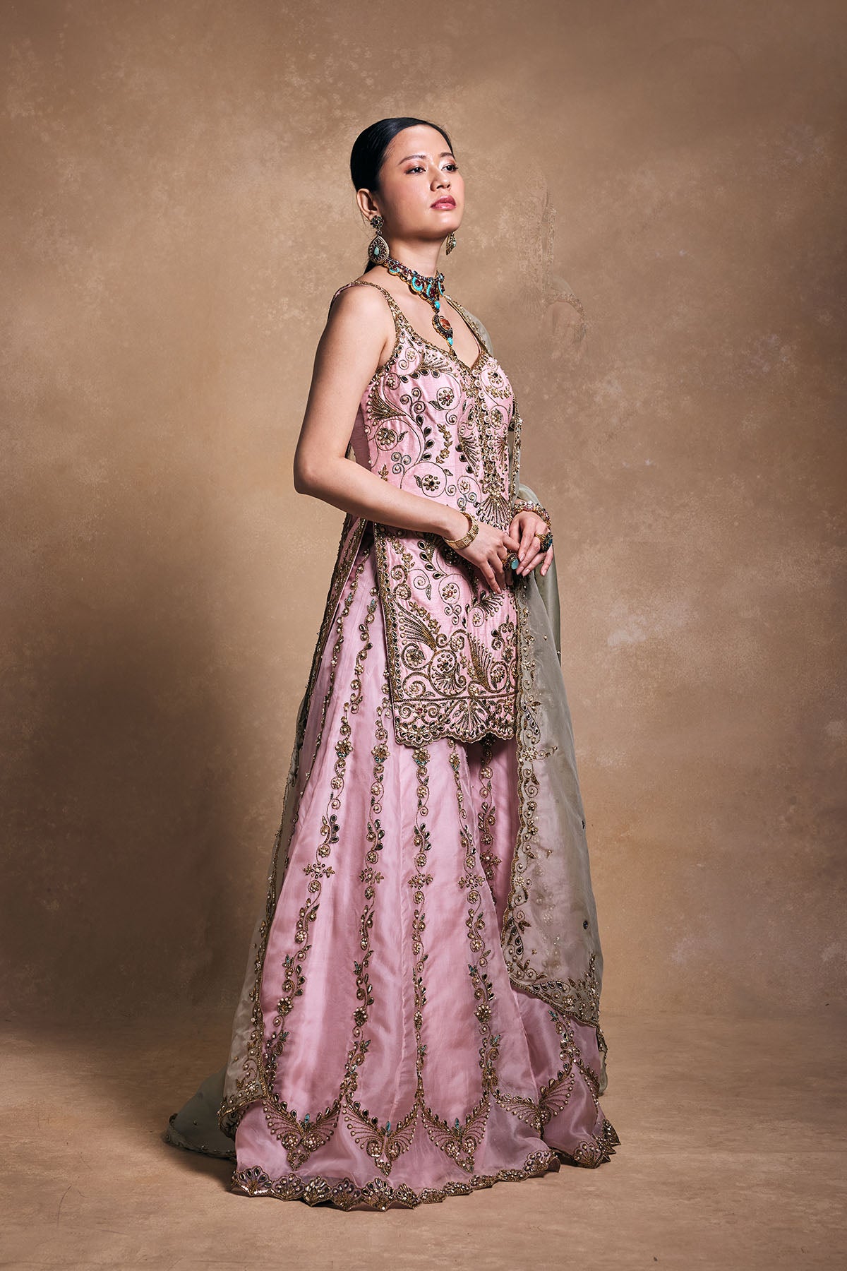 Blush And Sage Sharara Set