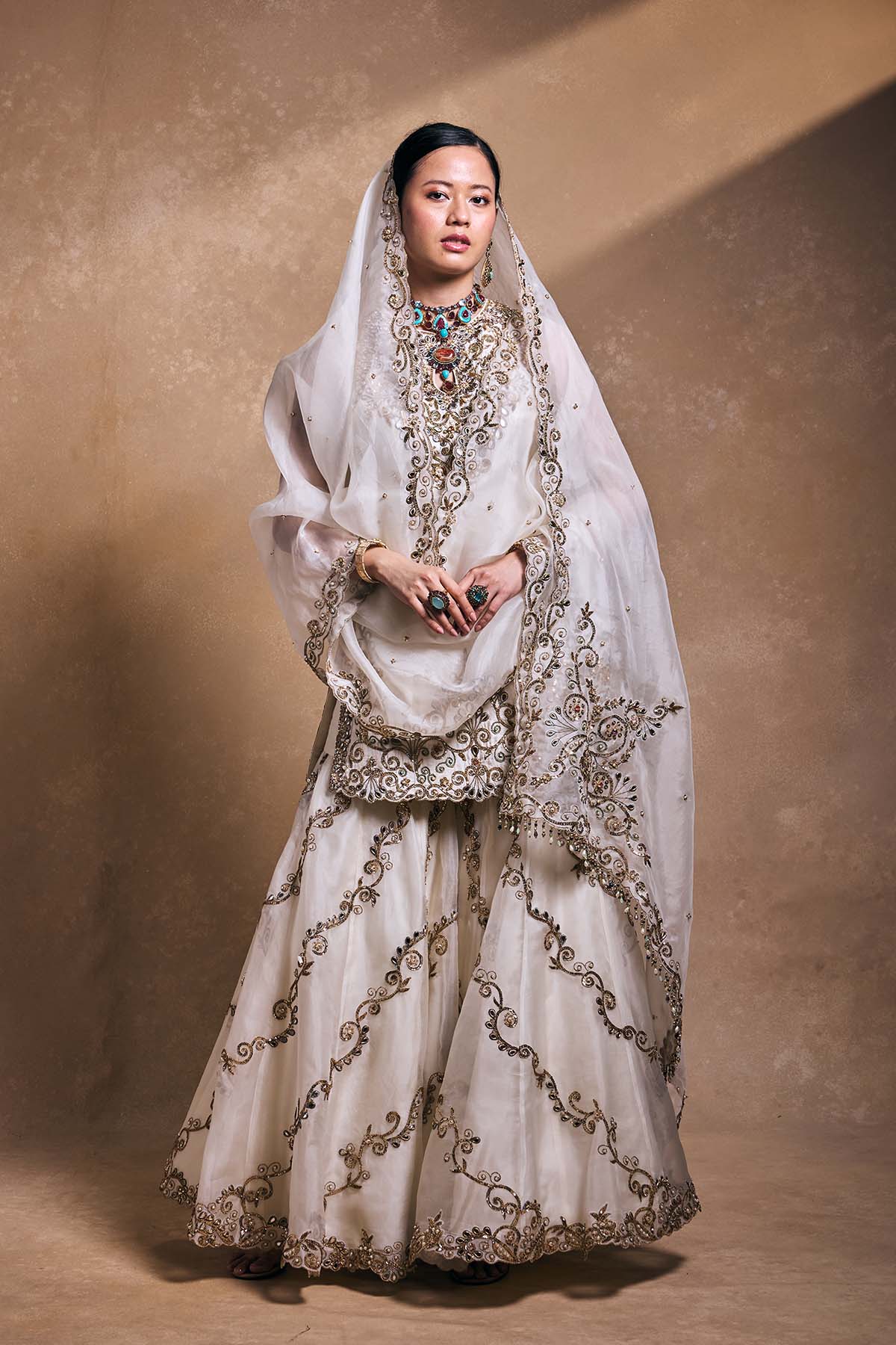 Ivory Gharara Set