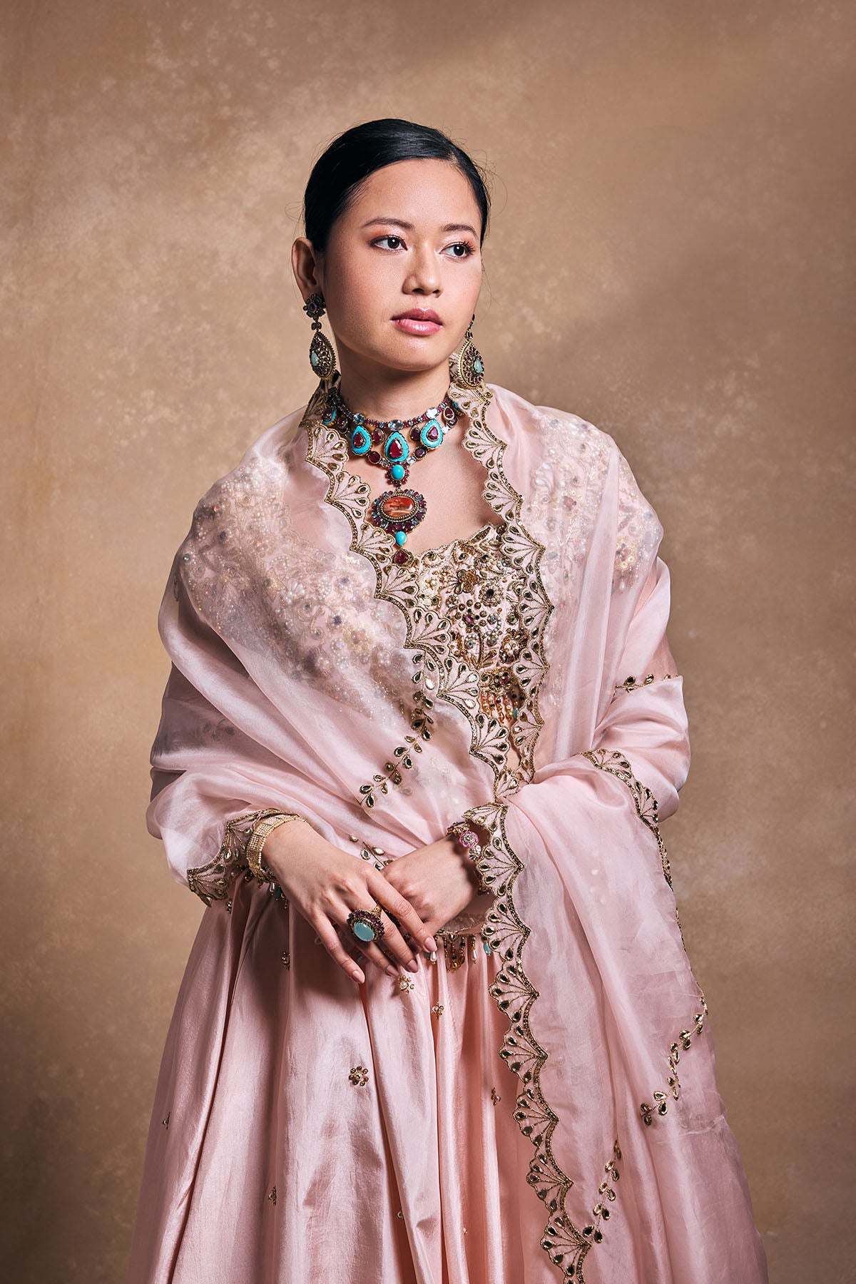 Baby Pink Silk Lehenga Set