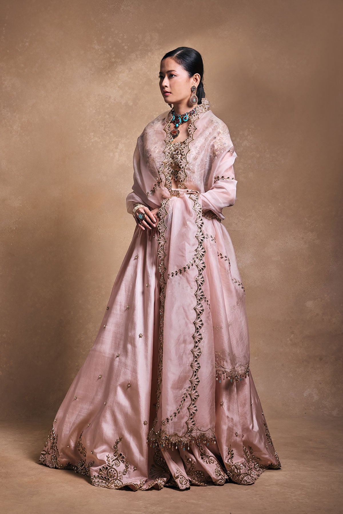 Baby Pink Silk Lehenga Set