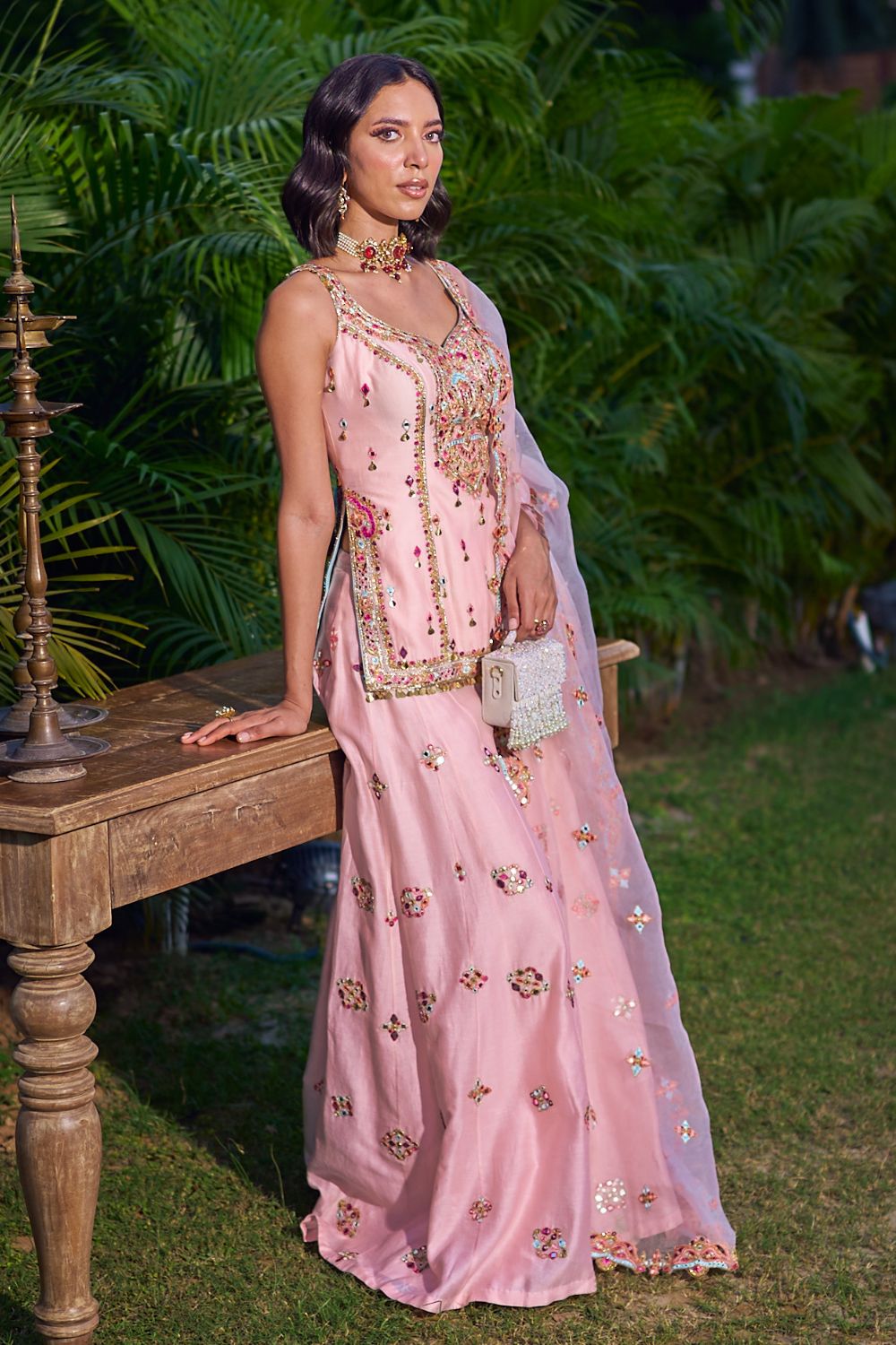 Pink Sharara Set