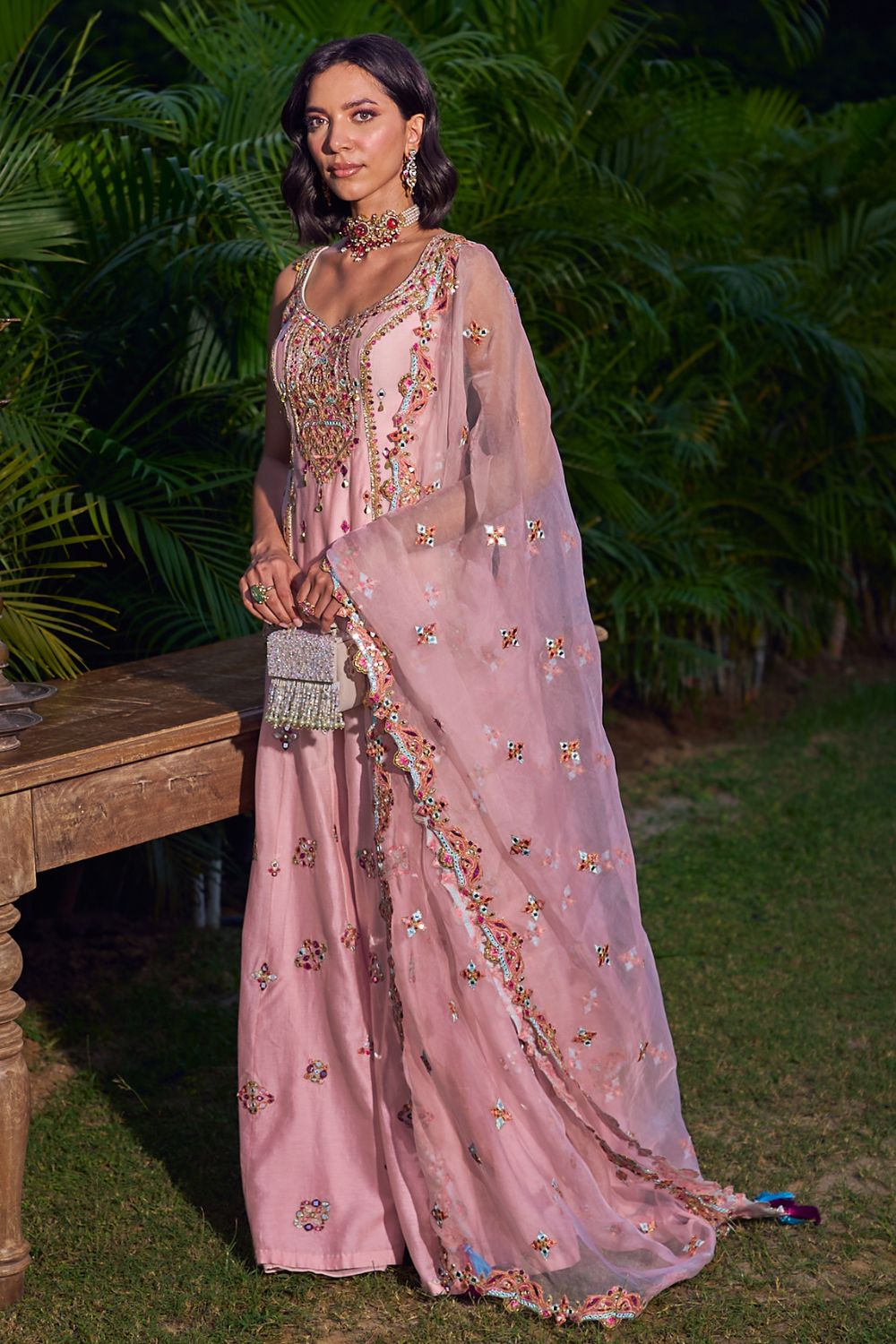 Pink Sharara Set