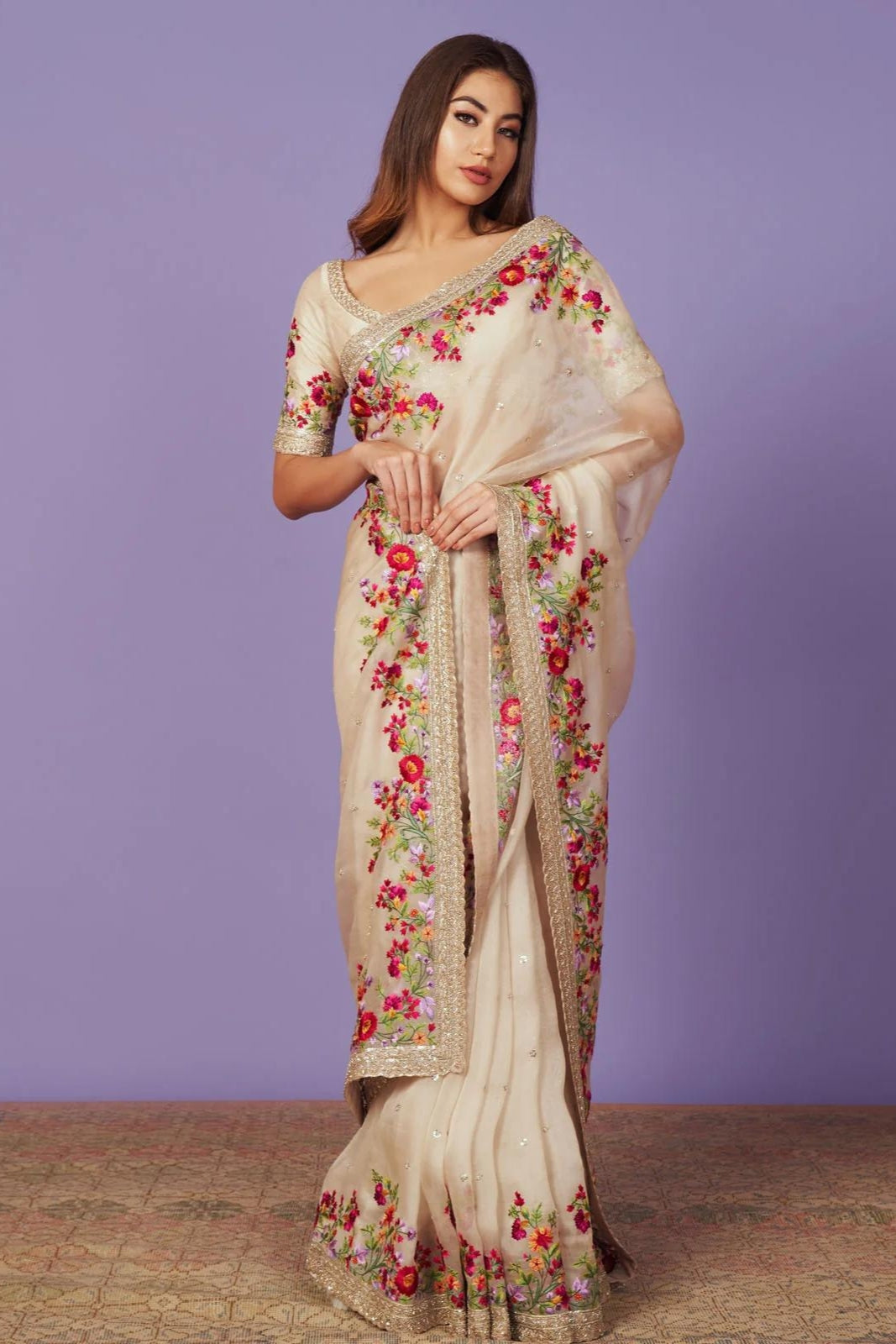 ZARDOZI BORDER SAREE SET