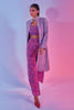 PURPLE INTRICATE EMBELLISHED SUMMER COAT TEAMED WITH SAANJH FLORAL PRINTED BUSTIER AND PANTS