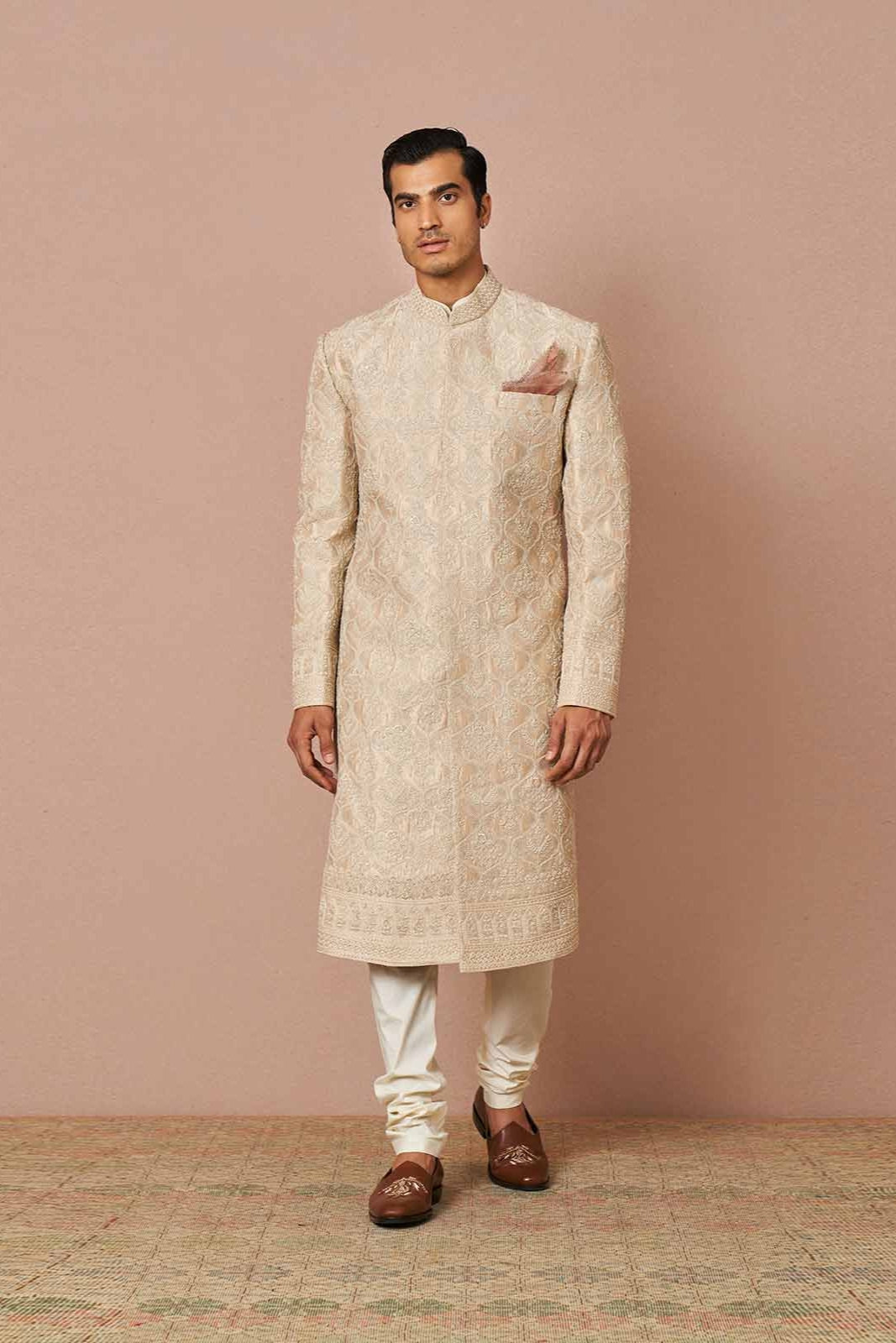IVORY RAWSILK ARMAAN SHERWANI SET