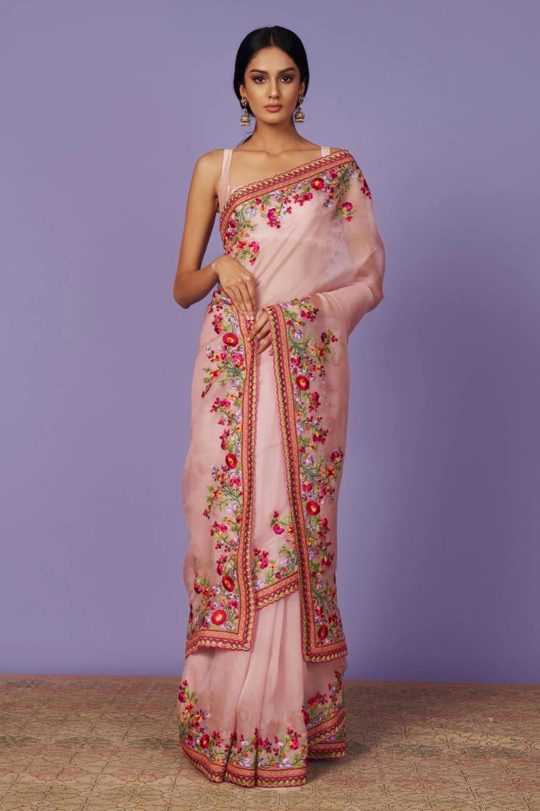 MULTI THREADWORK SAREE SET