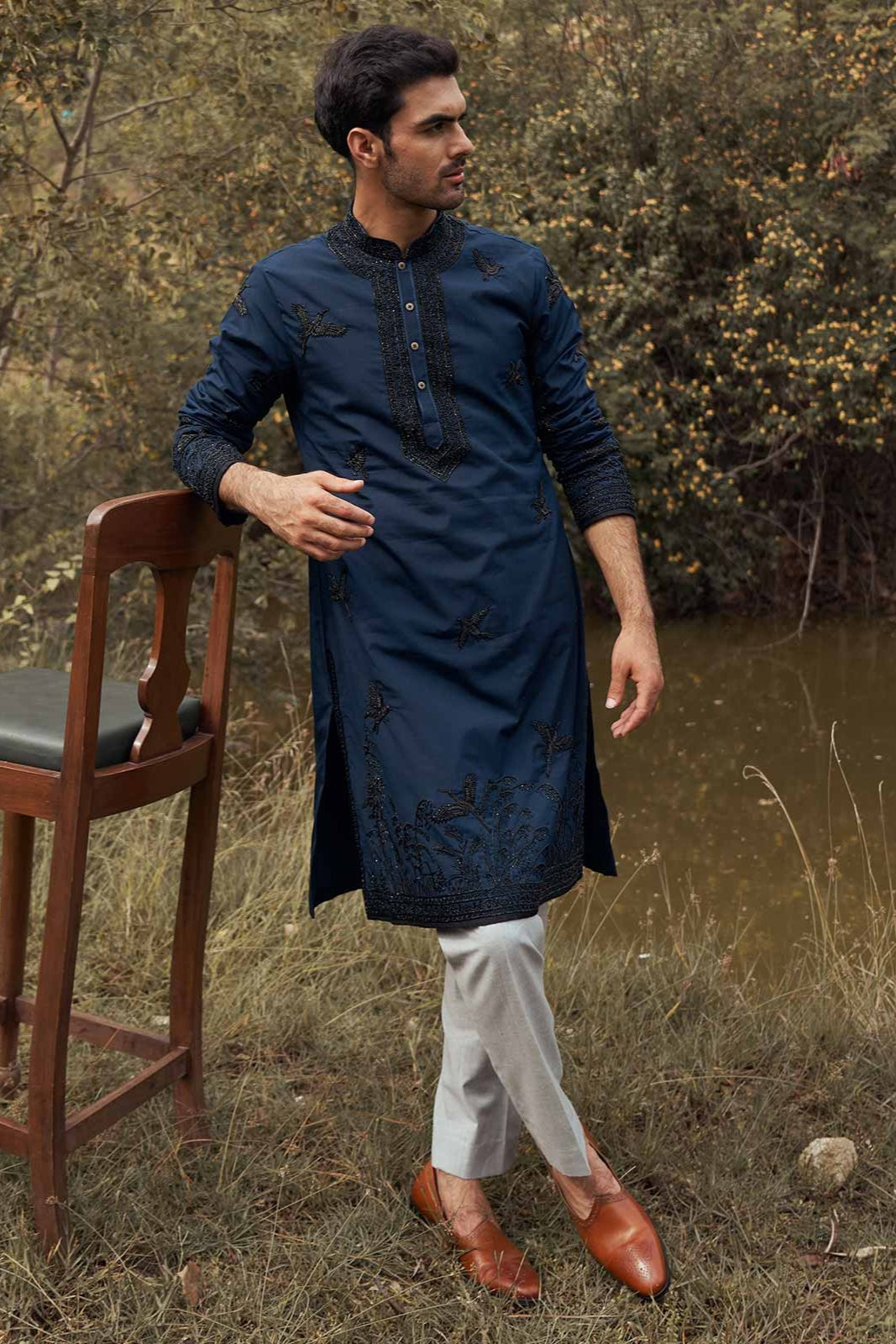 PEARL EMB KURTA SET