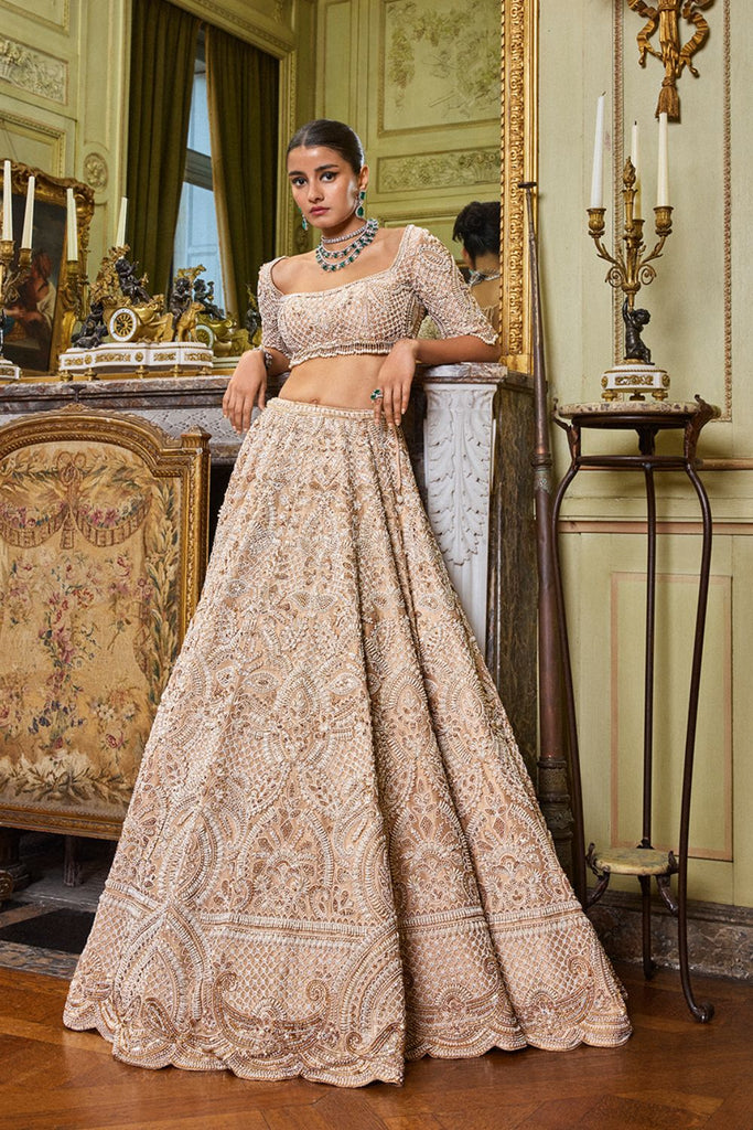 Pearl-fection White Trail Lehenga set