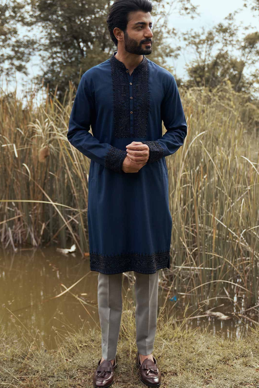 PEARL EMB KURTA SET
