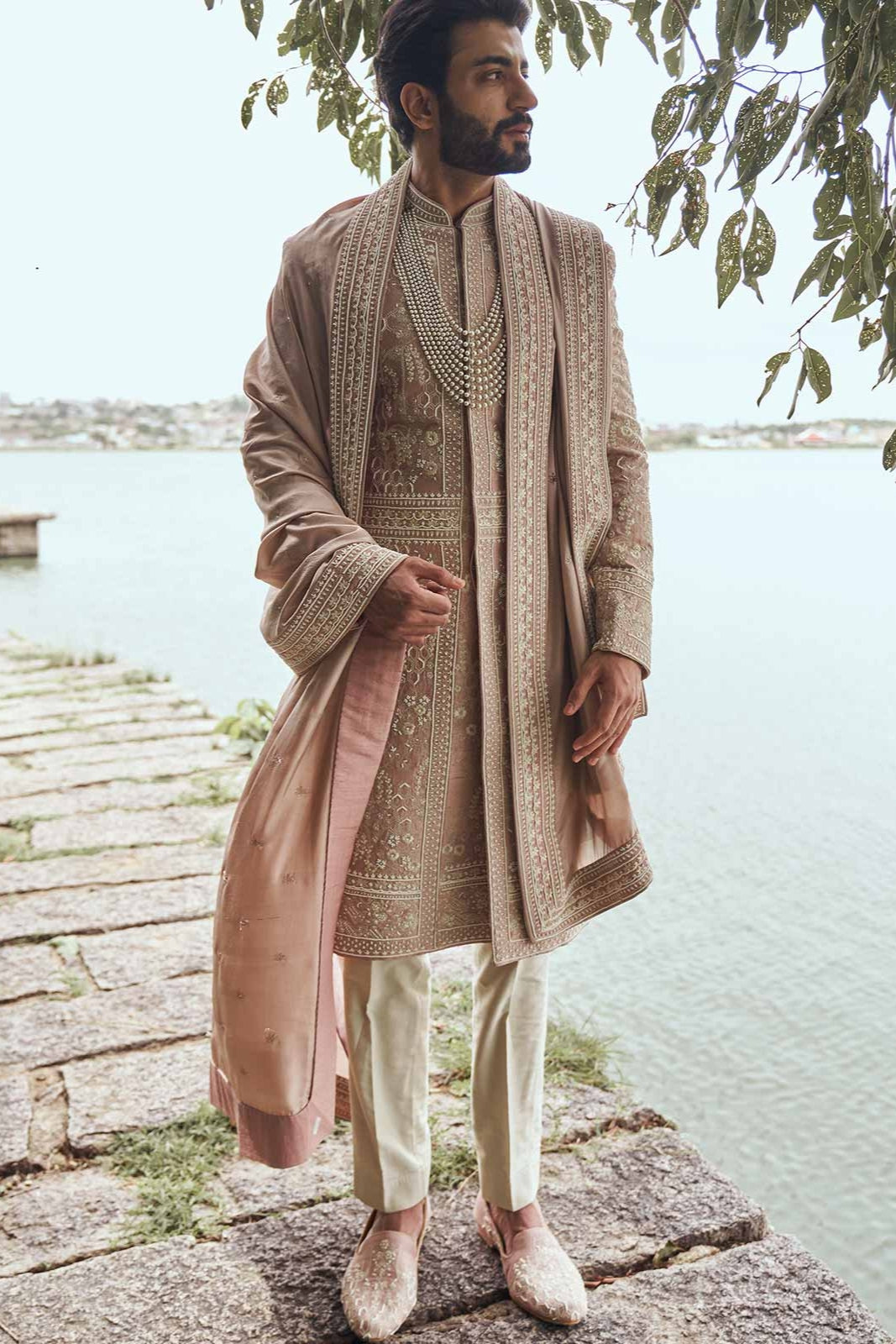 DUSTY ROSE SHERWANI SET