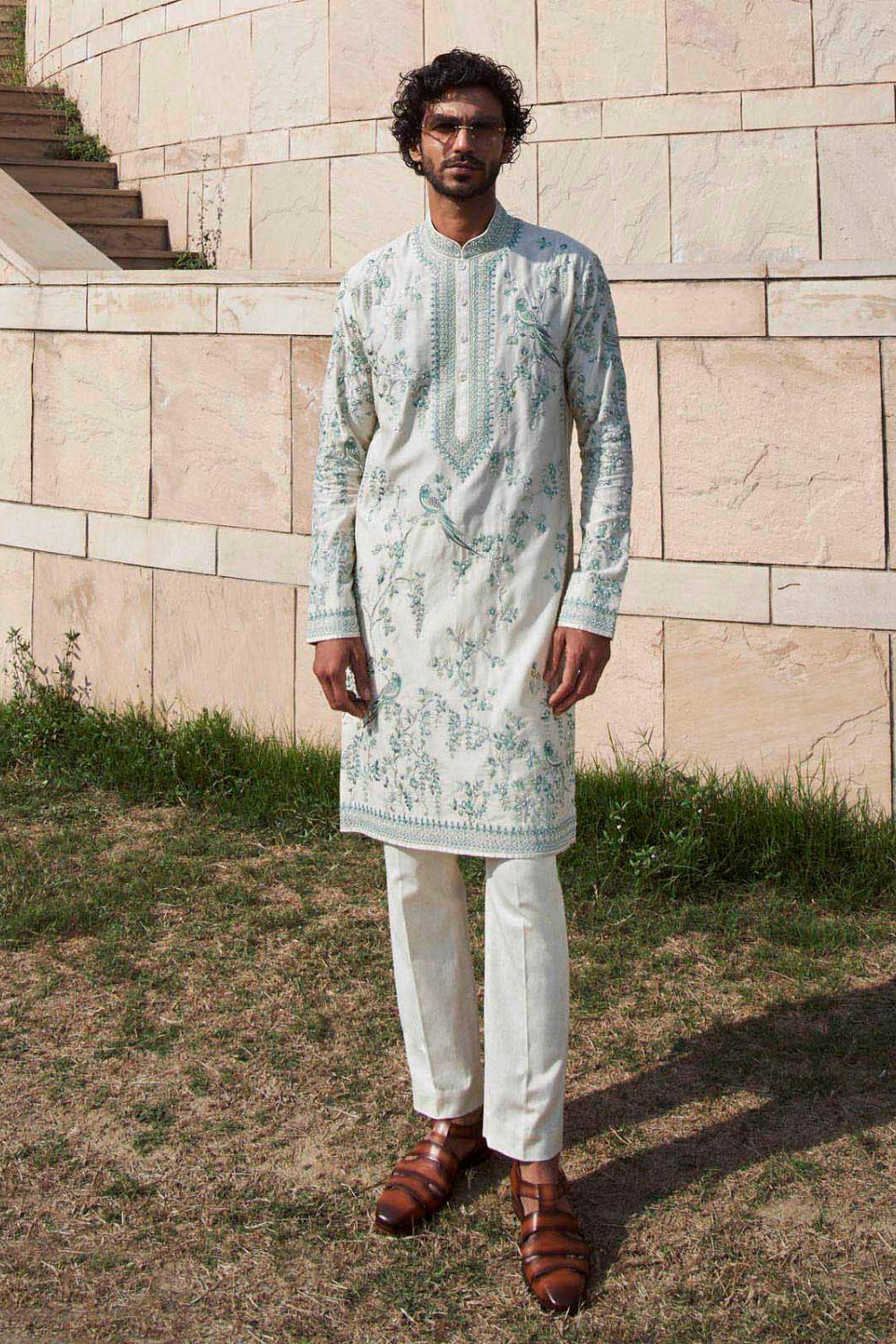 PARROT WITH CREEPER KURTA