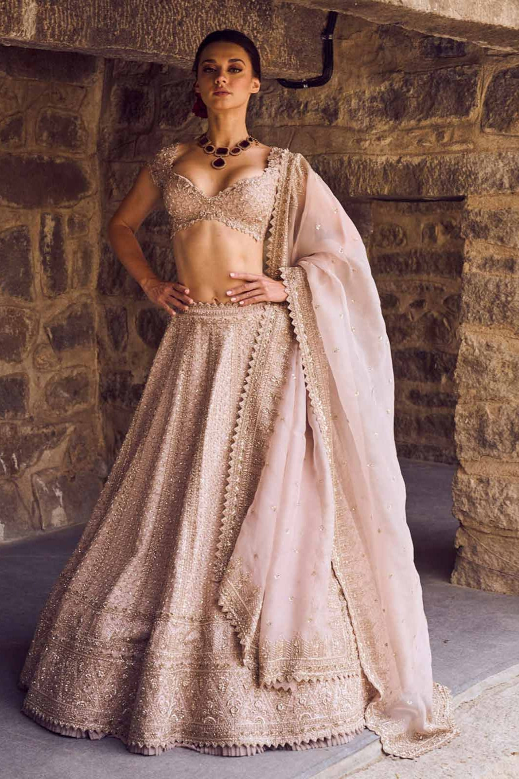 RIANNAH TEMPLE BORDER LEHENGA SET