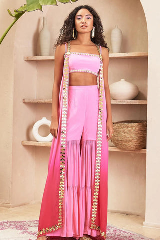 PHOEBE PINK DHOTI PANTS WITH MULTI COLOUR TOP