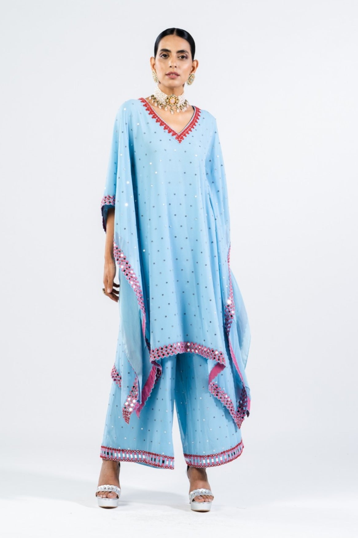Ice Blue Kaftan Set