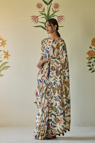 Grey Cut-out Banarasi Gown