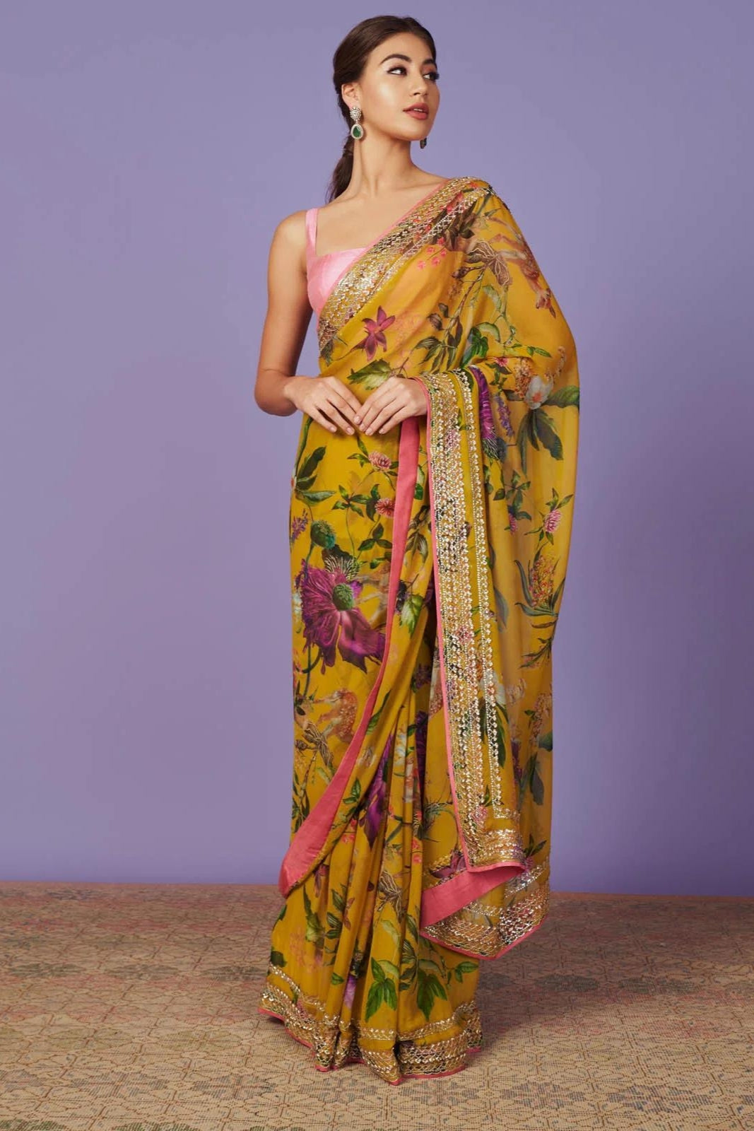 SEQUINS BORDER SAREE SET