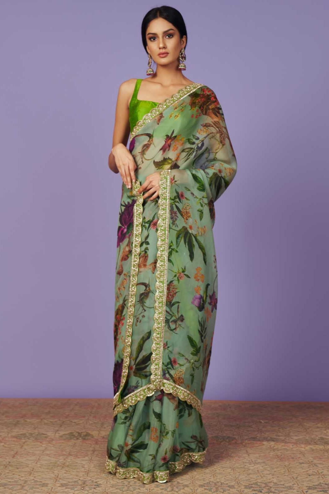 ZARDOZI BORDER SAREE SET